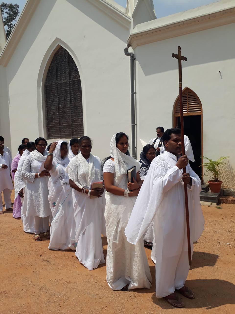 The Garrison Wesley Church choir in procession