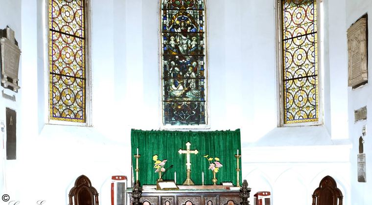 Altar and windows, Garrison Wesley Church